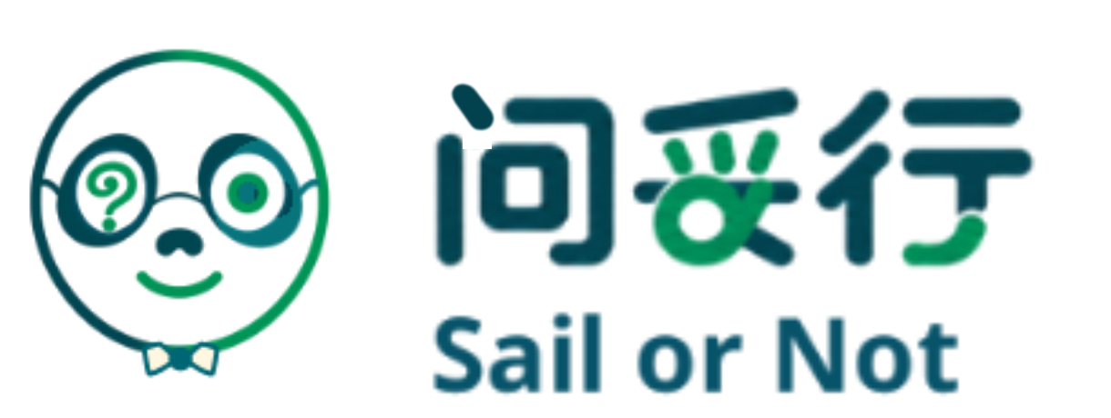 问妥行 · Sail or Not — 熊猫问号眼与领结组合标志